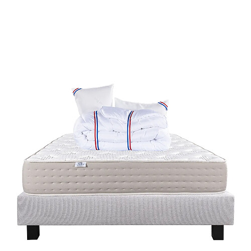 LUXURY LITERIE Ensemble matelas Dreamlux 140x190 cm - Gris