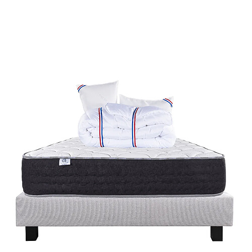Luxury Literie Sérénité - Matelas 140x190 cm ressorts - Gris