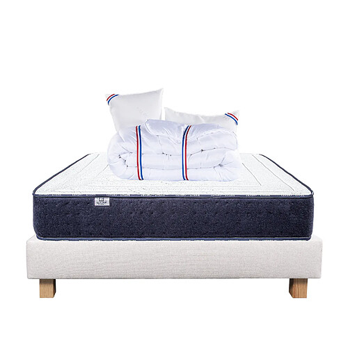 LUXURY LITERIE Ensemble matelas Nuage 160x200 cm + sommier beige