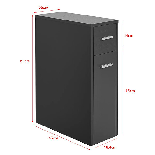 Helloshop26 Meuble bas salle de bain 2 tiroirs gris foncé