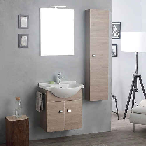 Kiamami valentina Ensemble meuble salle de bain - Chêne