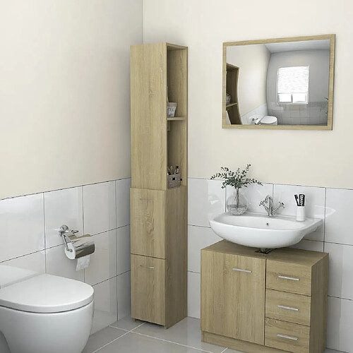 vidaXL Armoire salle de bain chêne sonoma 170 cm