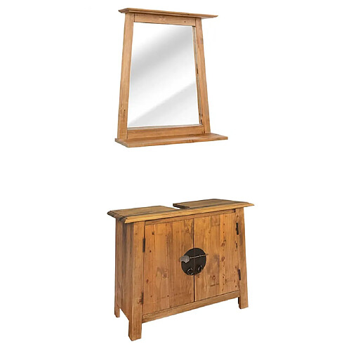 vidaXL Mobilier salle de bain - Bois pin massif