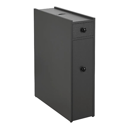Helloshop26 Meuble bas salle de bain 2 tiroirs gris foncé