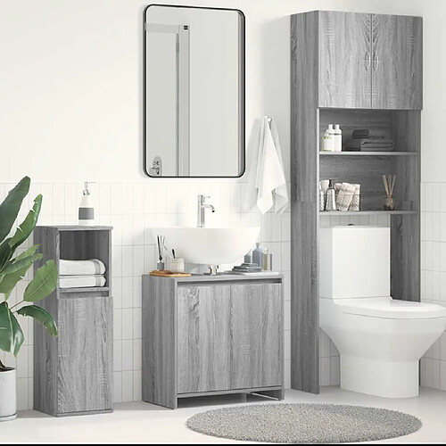 vidaXL Armoire de bain Sonoma gris
