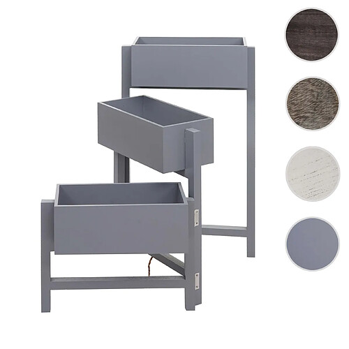 Mendler Étagère à plantes en bois - Gris bleu
