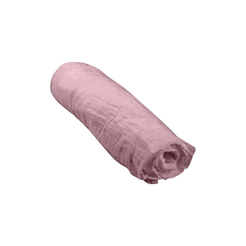 Toilinux Drap housse en gaze de coton - 100% Coton - 70 x 140 cm - Rose