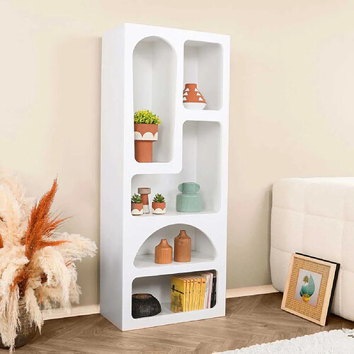 Hanah home Étagère colonne 5 niches - Blanc