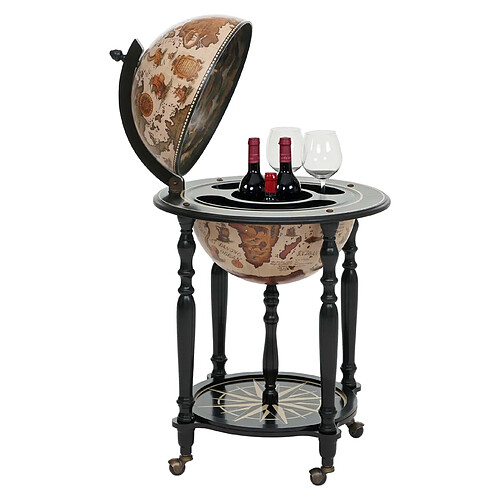 Mendler Globe terrestre minibar - Bois