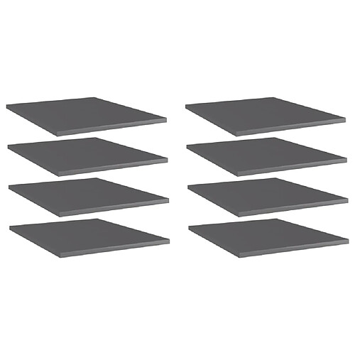 vidaXL Panneaux Bibliothèque Gris Brillant