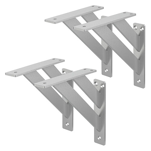 Ml-design Équerres d'étagère murale - Argent