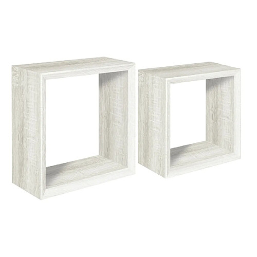 Sanitec Ginevra Étagères murales cube Lot de 2 - Design moderne