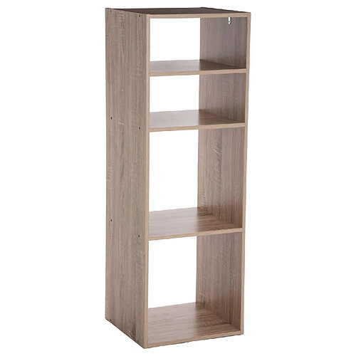Atmosphera Etagère rectangulaire 4 cases Mix - H. 100,5 cm - Couleur Bois