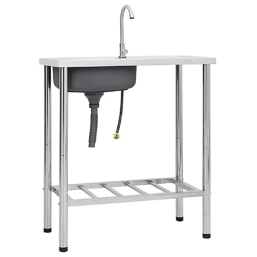 vidaXL Évier de Camping Seul Lavabo avec Robinet