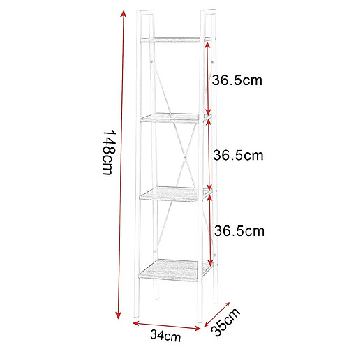 Helloshop26 Étagère colonne métal et bois - Blanc