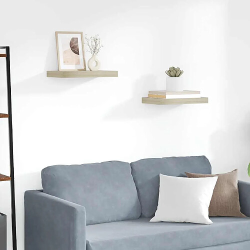 vidaXL Étagères murales flottantes 2 pcs - Chêne