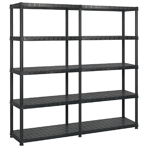 vidaXL Étagère de Rangement 5 Niveaux Noir 183 cm