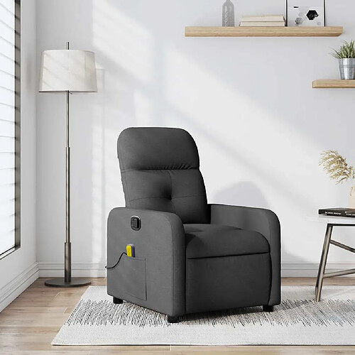vidaXL Fauteuil de massage - Gris foncé tissu