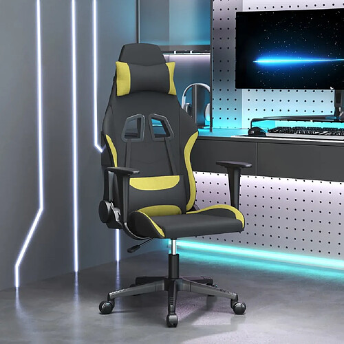 VidaXL Chaise de jeu de massage - Noir et vert clair