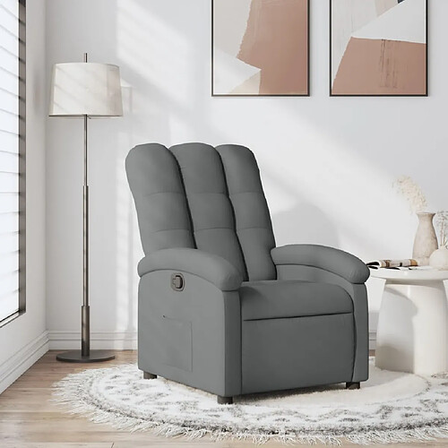 vidaXL Fauteuil inclinable - Gris foncé tissu