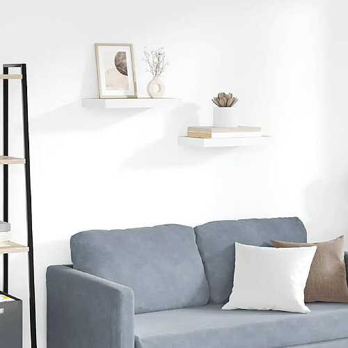 vidaXL Étagères Flottantes Chêne et Blanc 40x23x3,8 cm