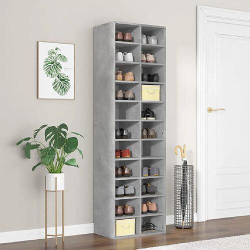 VidaXL Armoire à chaussures - Gris béton