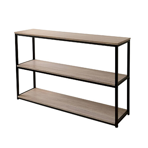 Urban Living Etagère bibliothèque 3 niveaux design industriel DOCK - L. 120 x H. 80 cm - Noir