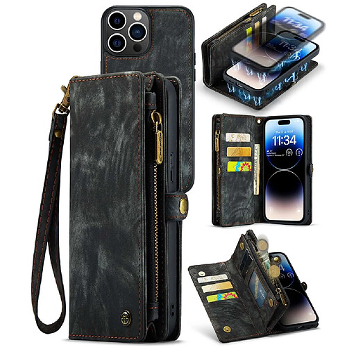 Caseme Etui cuir iPhone 14 Pro Max - Noir