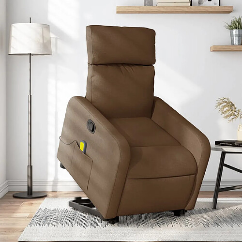 VIDAXL Fauteuil de massage - Marron Tissu