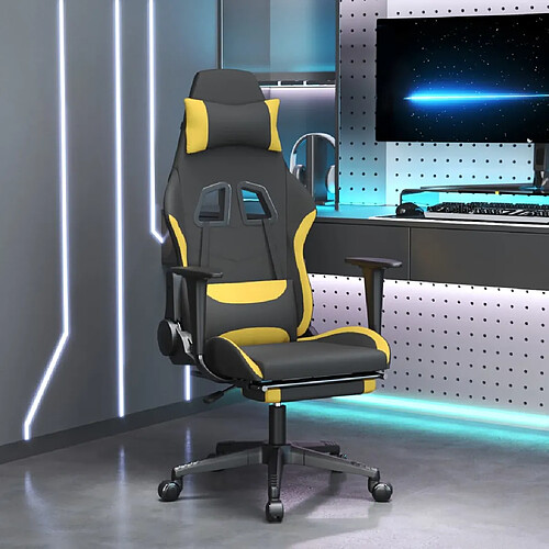 vidaXL Chaise de jeu - Noir et jaune