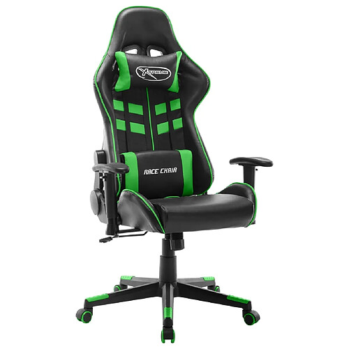 vidaXL Chaise de jeu - Noir et vert