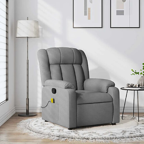 vidaXL Fauteuil de massage - Gris clair