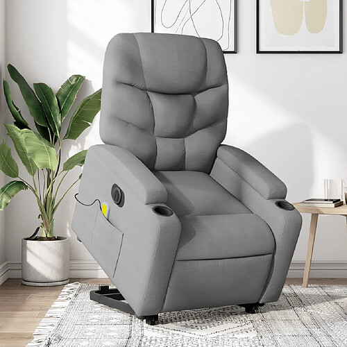 vidaXL Fauteuil de massage électrique - Gris clair
