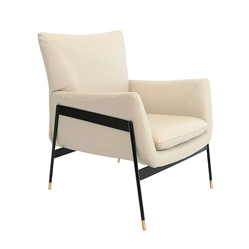 Angel Cerda Fauteuil en cuir gris perle