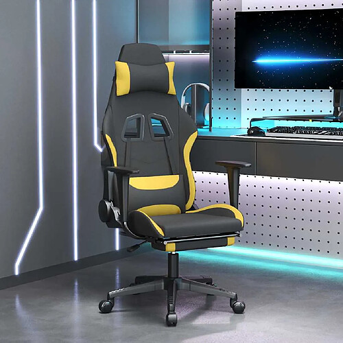 vidaXL Chaise de jeu de massage - Noir et Jaune