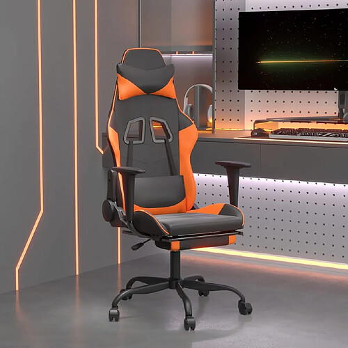 vidaXL Chaise de jeu Noir&Orange