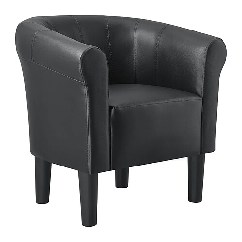 En.casa Fauteuil design similicuir - Noir