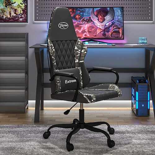 vidaXL Chaise de jeu - Noir/Camouflage