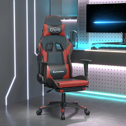 VidaXL Chaise de Jeu - Noir/Rouge bordeaux