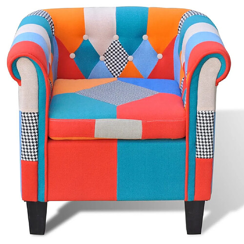 Helloshop26 Fauteuil patchwork moderne - Or