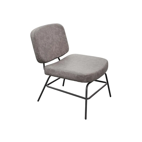 The Home Deco Factory Fauteuil lounge en polyuréthane Detroit Gris.