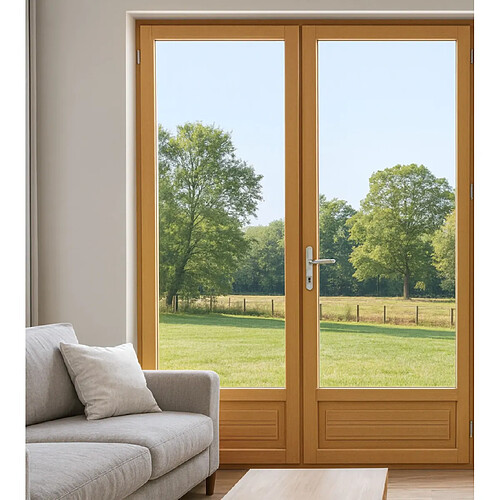 GD Porte fenêtre Bois 2 Vantaux H215 X L120