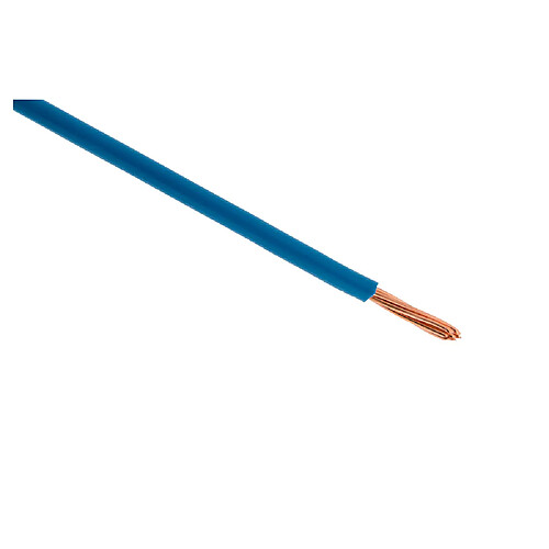 Zenitech câble électrique H07V-R rigide 6 mm² - Bleu