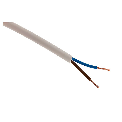 Zenitech Câble électrique H05VV-F 2x1,5mm² - 10 m - Blanc