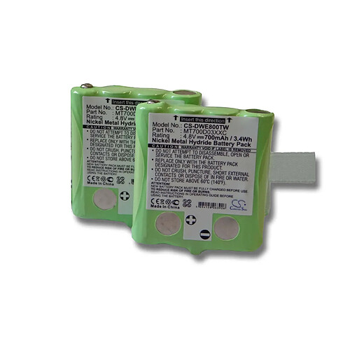 Vhbw batteries pour talkie-walkie DeTeWe PMR8000 - Lot de 2