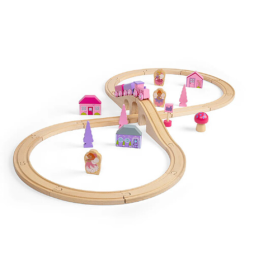 Bigjigs rail Coffret train féerique en bois - Rose