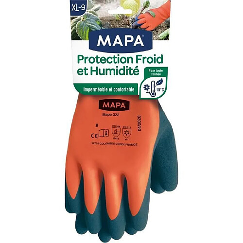 Mapa Protection Froid et Humidité Gants de Jardinage