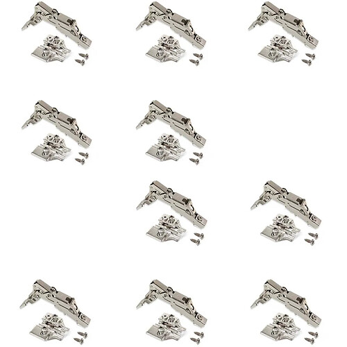 Emuca Charnières droites X91 pour meuble - Lot de 10