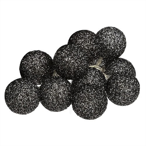 Atmosphera Guirlande LED 10 boules - Noir argenté