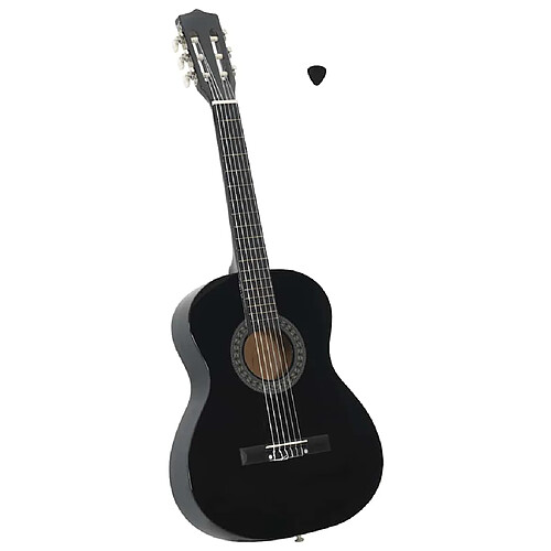 vidaXL Guitare 3/4 Noir